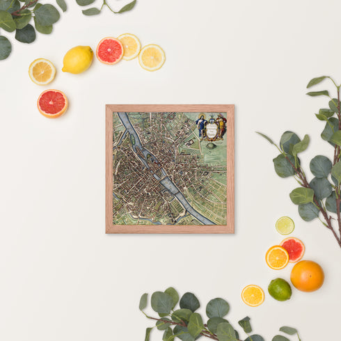 Journey Through Time: Vintage Cityscape Framed Poster | Lutetia Parisiorum Vulgo Paris | Framed poster